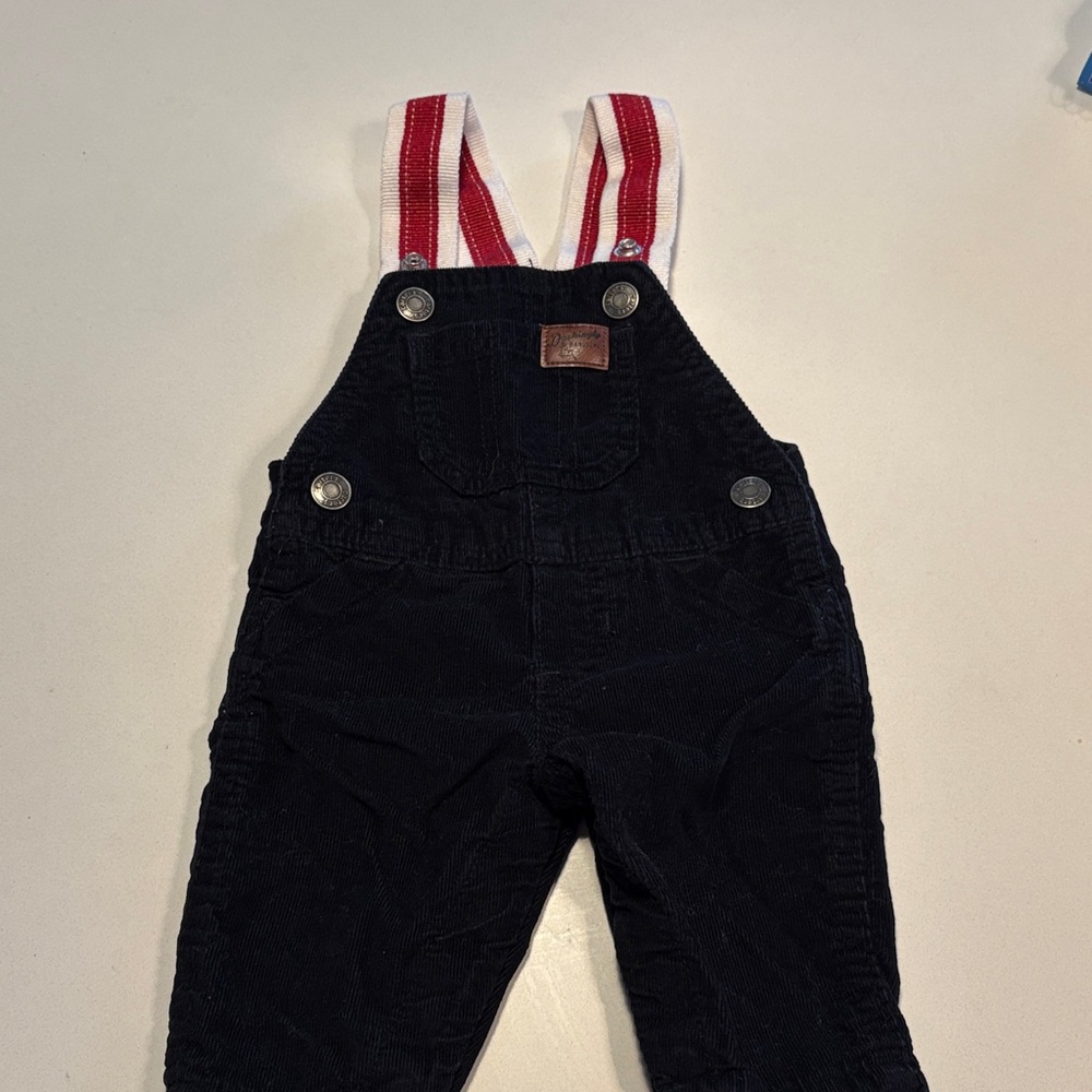 Very Dark Navy Blue Corduroy Overalls